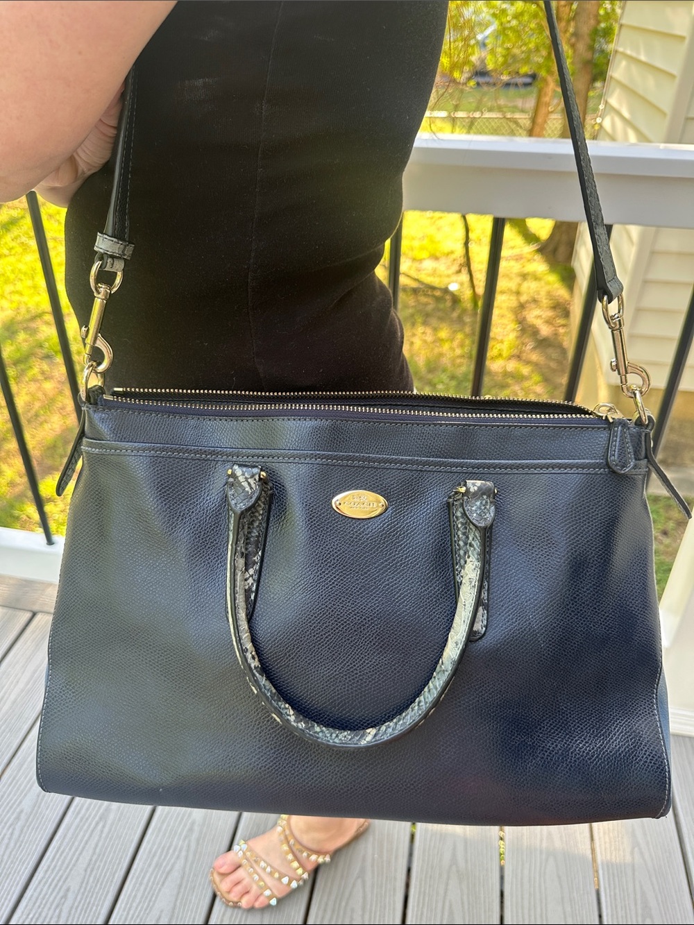 Coach Morgan Satchel in Exotic Trim Leather (Coach F35887) - Picture 11 of 16